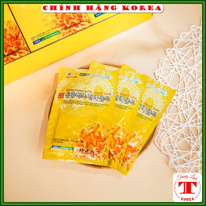 Nước đông trùng hạ thảo hàn quốc, hộp 30 gói - Đông trùng thượng hạng giúp mát gan, bổ phổi, tăng đề kháng, giảm stress