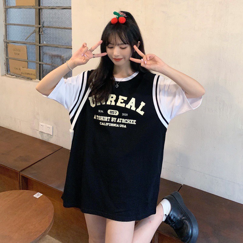Áo thun bóng rổ UNREAL siêu hot tay phối form rộng