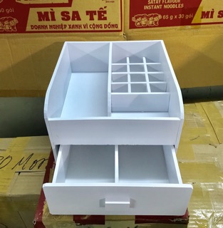 Khay đựng mỹ phẩm mini size 25cm màu trắng siêu gọn