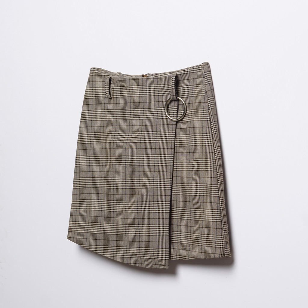 Quần váy bé gái SAYME váy thu đông vải trơn không nhăn kẻ caro cổ điển GCSK0001-2