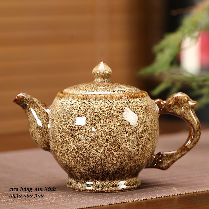 Bộ ấm chén pha trà men thiên mục Lông thỏ hỏa biến