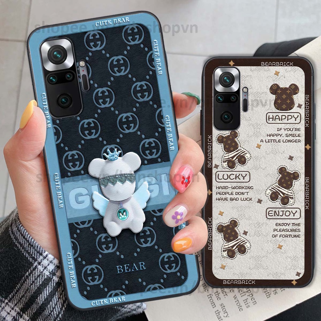 Ốp Xiaomi Redmi Note 10 / Note 10 Pro hình gấu bear brick đẹp độc lạ, thời trang, cá tính