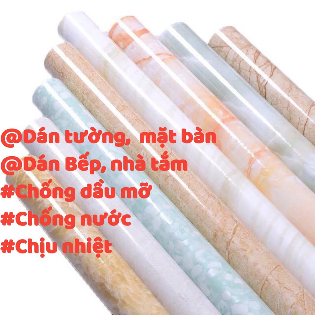 Giấy dán bếp giả đá, Giấy dán tường, decal dán bếp cực chất chống nước, chịu nhiệt dán bếp nhà tắm sẵn keo 3mx60cm