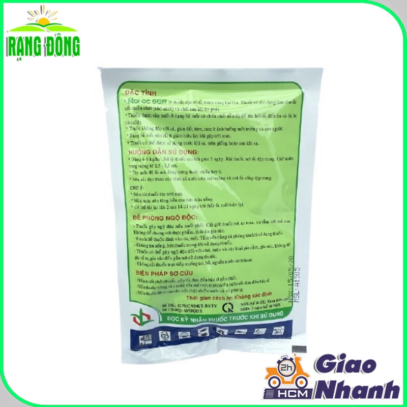 Thuốc Diệt Ốc Sên Trên Cây Trồng - Thuốc Trị Ốc Sên Cho Rau Hiệu MOI ỐC 6GR (gói 100gr) - Hạt giống Rạng Đông