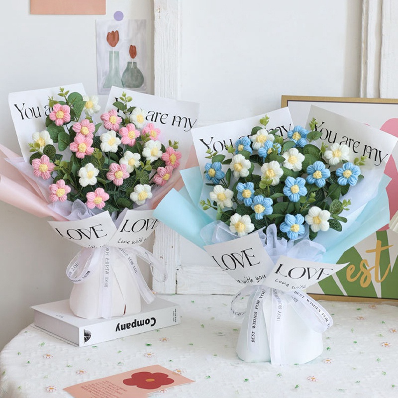 1 Bó Hoa Giả Đan Tay Sáng Tạo Cho Ngày Valentine
