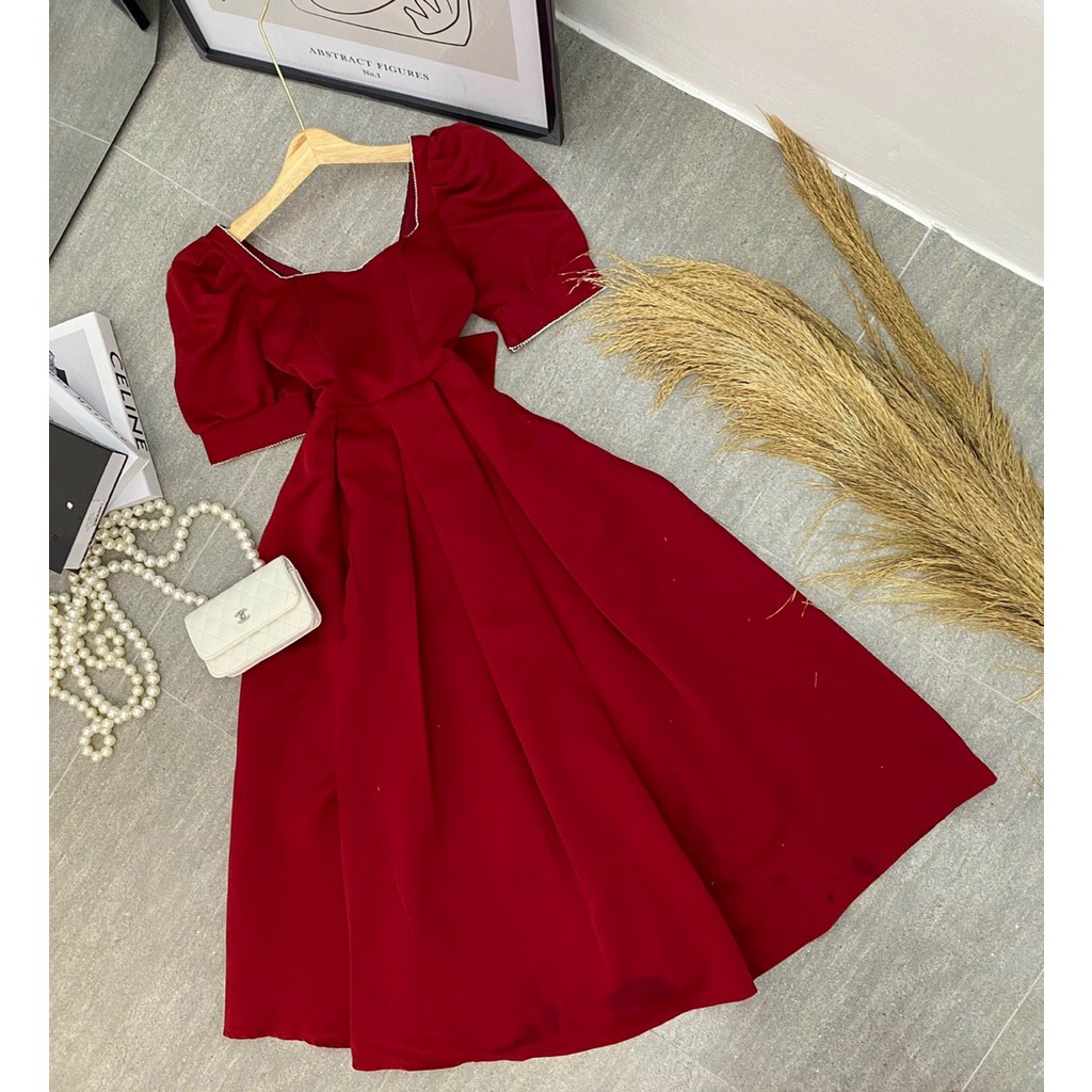 VÁY MAXI TAY NGẮN PHỒNG - 2HN4