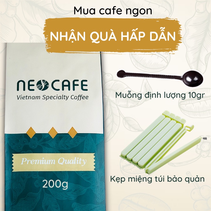 Cà phê Robusta NEOCAFE cafe rang xay nguyên chất 100% ca phe rang mộc hạt robusta Cầu Đất dùng để pha phin pha máy ngon