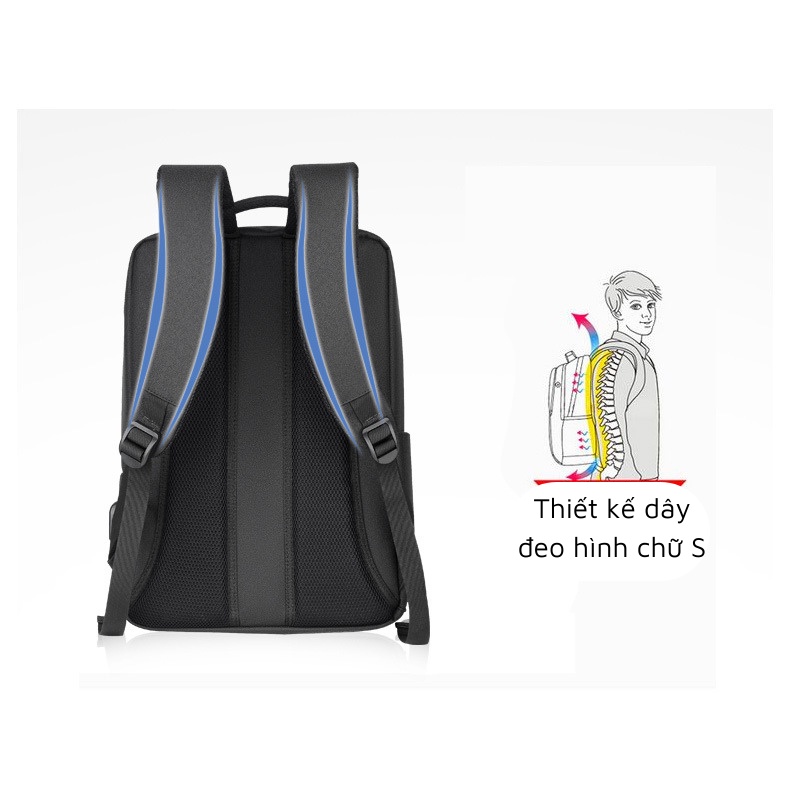Balo đựng laptop GUMANTU, ba lô vải dù chống nước, chống sốc tốt cho laptop