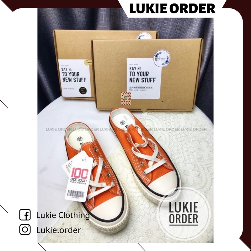 Giày sục màu CAM HOT (Ảnh thật)