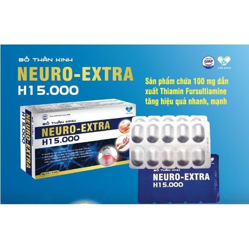 Bổ Thần Kinh Neuro Extra H15000 giảm tê bì chân tay đau mỏi vai gáy