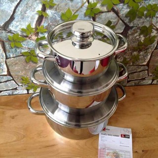Bộ 3 nồi inox 3 đáy cao cấp