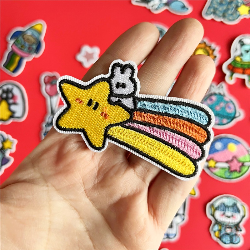 ☸ Sticker Ủi Thêu Hình Phi Hành Gia Hoạt Hình ☸ 1 Miếng Dán Ủi Lên Quần Áo Hình Động Vật