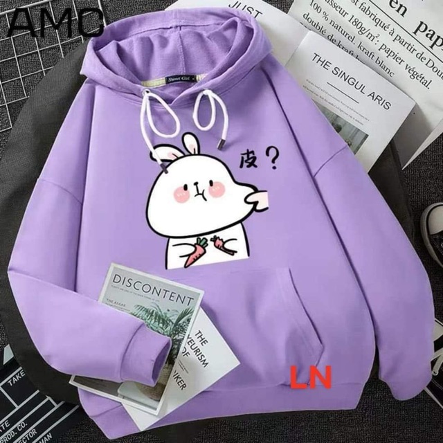 Áo hoodie thỏ trắng bẹo má 5D DA | BigBuy360 - bigbuy360.vn