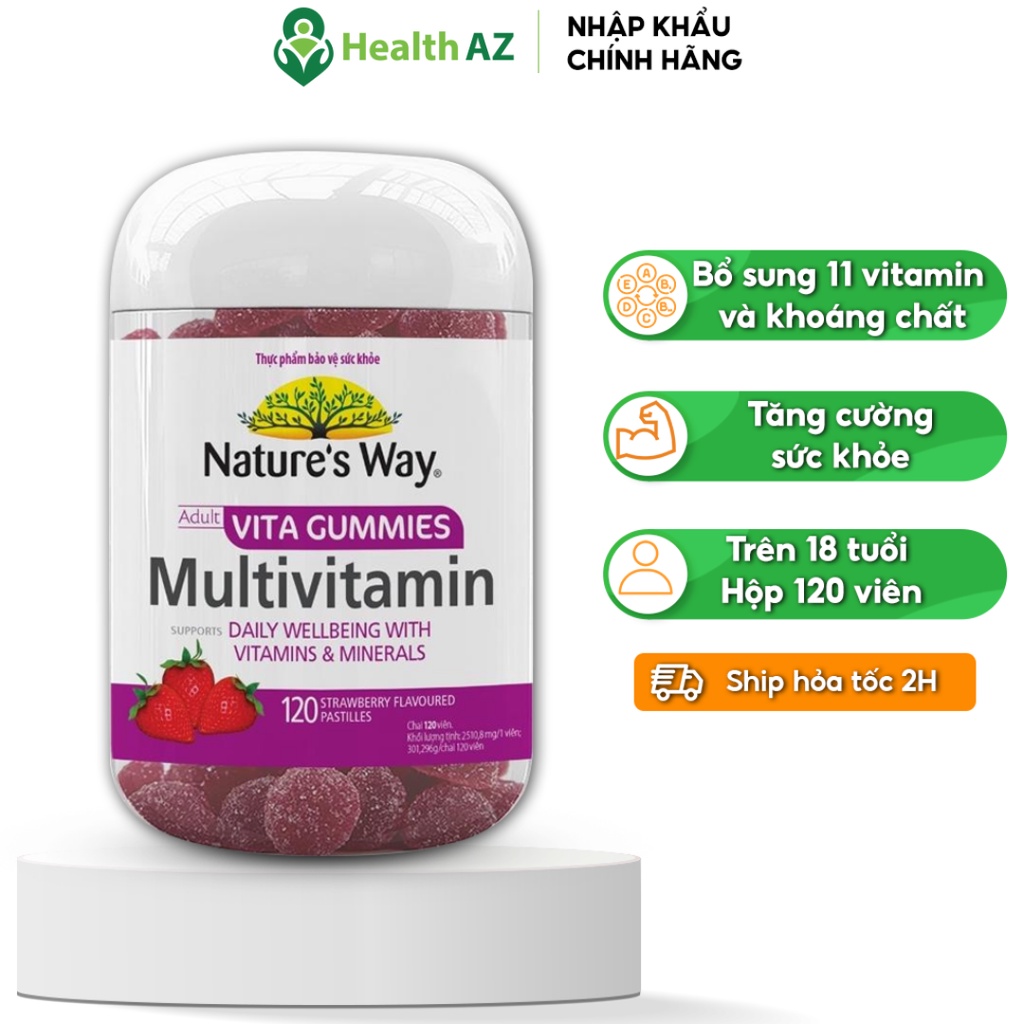 Kẹo Dẻo Multi-vitamin NATURE'S WAY Tăng Cường Sức Khỏe Tổng Thể Hộp 120 Viên