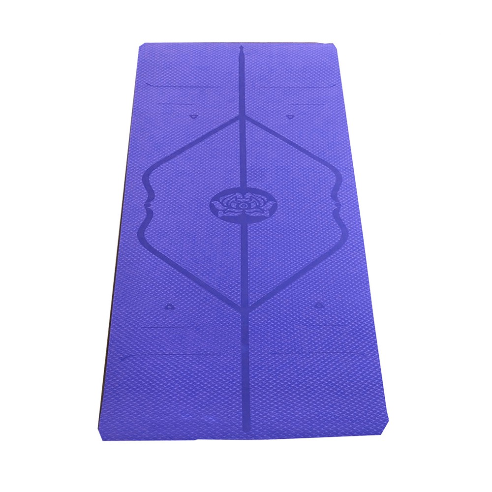 Thảm Tập Yoga Định Tuyến TPE dầy 8mm 2 lớp Cao Cấp Loại 1 (Tặng kèm dây buộc thảm).Túi chống nước