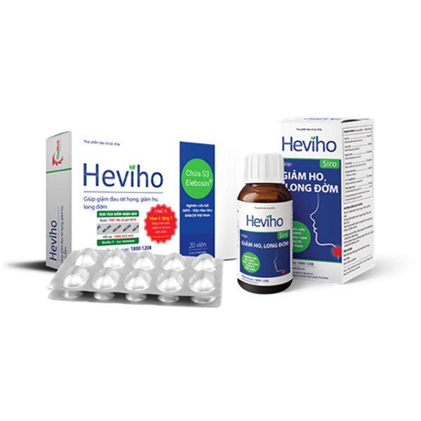 Heviho - Hỗ trợ giảm ho từ thảo dược - Có tem tích điểm chính hãng