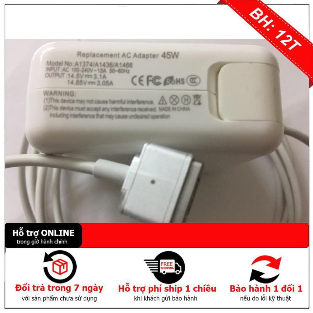 [BH12] Sạc Macbook Air 14.85V-3.05A- 45W- magsafe 2