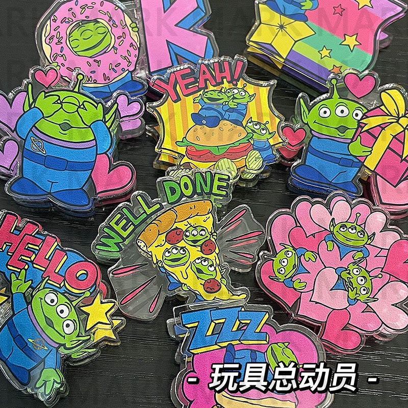 Kẹp Giấy Ghi Chú Hai Mặt Trong Suốt In Hoạt Hình Toy Story Bằng Acrylic