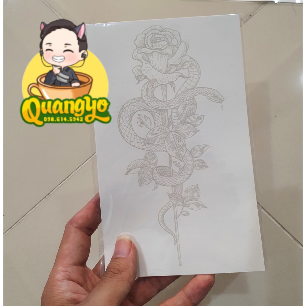 [TIKTOK TATTOO] Hình xăm con rắn, hoa hồng, 100% chống nước 15 ngày như thật, Hình xăm ma thuật, Xăm giống Inkaholic