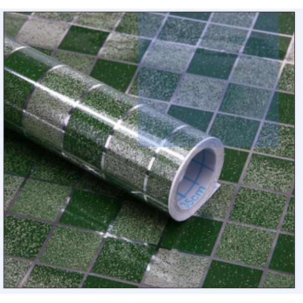 3m giấy dán bếp tráng nhôm (màu xanh lá) khổ rộng 45cm