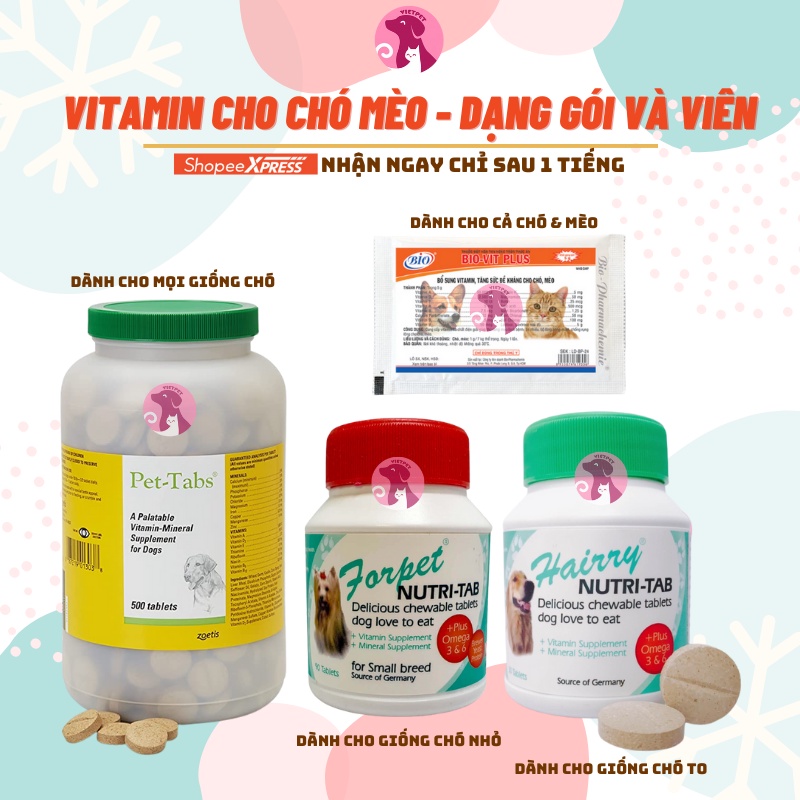 Viên Bổ Sung Vitamin Khoáng Chất Cùng Với Omega 3 & 6 Cho Chó Hairry Nutri Tab