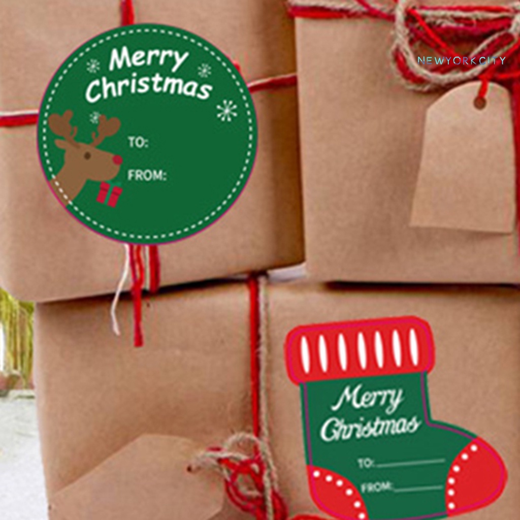 Set 2 Tấm Nhãn Dán Tự Dính Màu Sắc Tươi Sáng Trang Trí Giáng Sinh