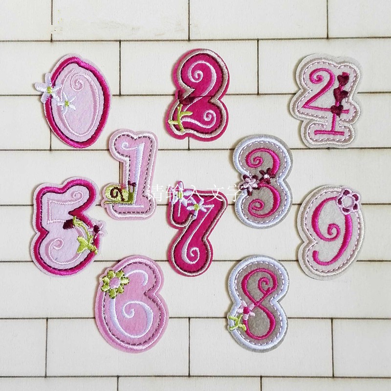 Sticker ủi thêu hình chữ số từ 0-9 nhiều màu sắc