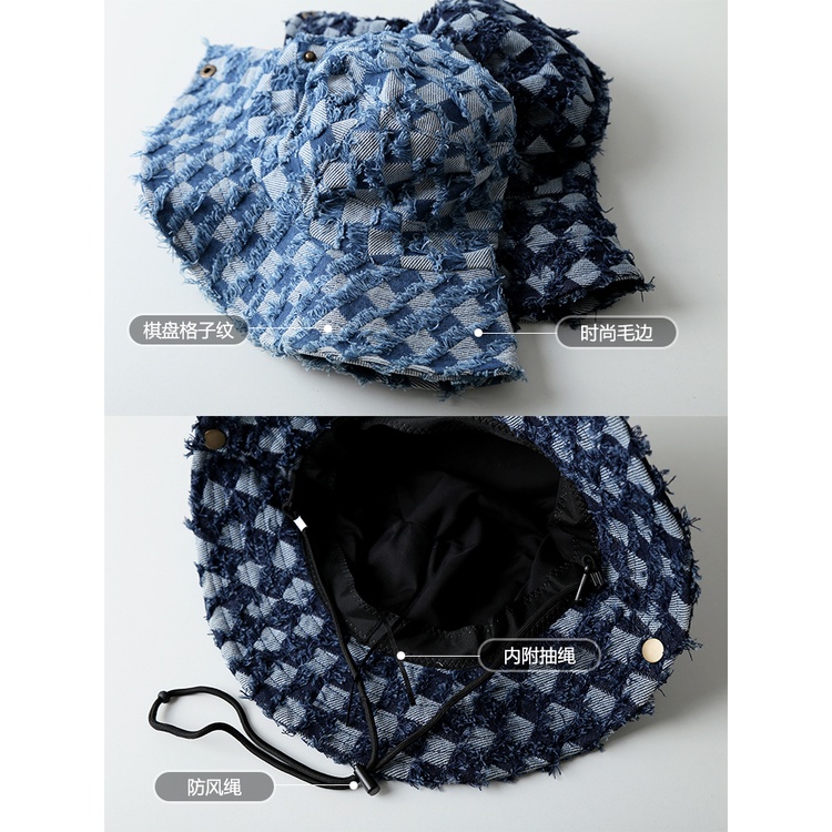 Nón Tai Bèo Họa Tiết Caro Phong Cách Cao Bồi Phương Tây Thời Trang Cho Nữ