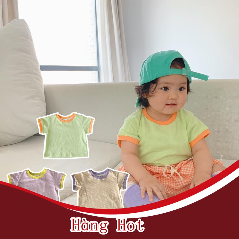 Set Áo Thun Tay Ngắn Kẻ Sọc + Quần Short Thời Trang Mùa Hè Cho Bé 1-3 Tuổi
