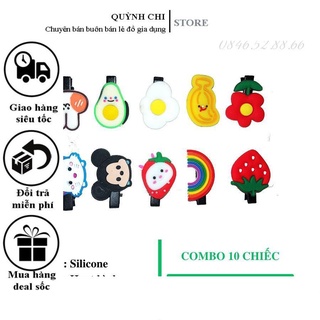 Bộ kẹp tóc hoạt hình hoa quả 10 chiếc nhiều kiểu dáng xinh xắn cho bé gái