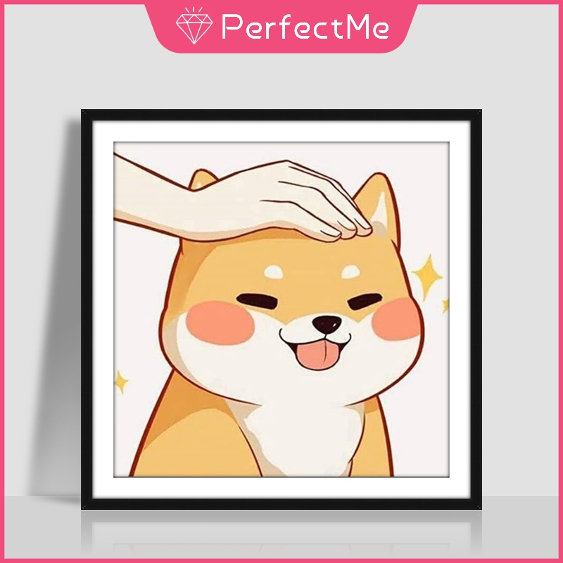 Bộ Tranh Đính Đá Tự Làm Họa Tiết 1 Chú Chó Kích Thước 30x30cm