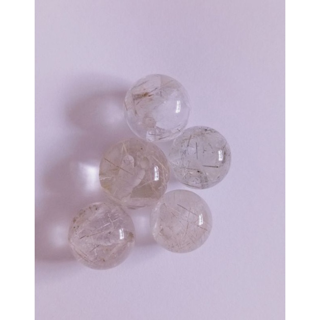 Hạt đá tóc trắng 12 li thanh tẩy bài tarot, làm handmade, xỏ DIY, sưu tầm