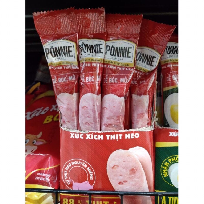 Hộp 12 Cây Xúc Xích Ponnie Nhân Phô Mai Heo Xông Khói | Cá Tuyết