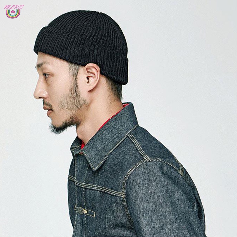 Mũ beanie dệt kim không vành phong cách cổ điển cho nam