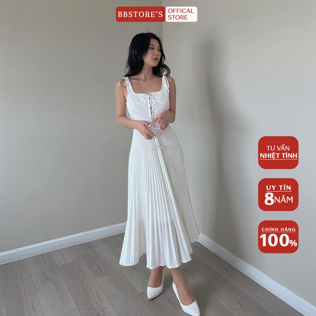 BBSTORE'S Đầm Xếp Ly Đan Dây Đi Tiệc Sang Trọng -D1146