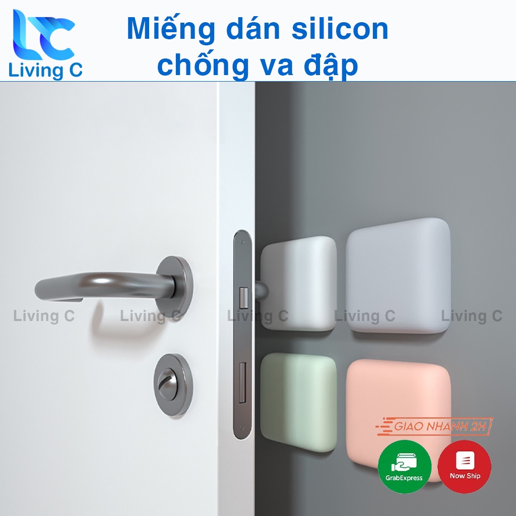 Miếng Silicon chống va đập cửa dán tường bảo vệ tường Living C _DC