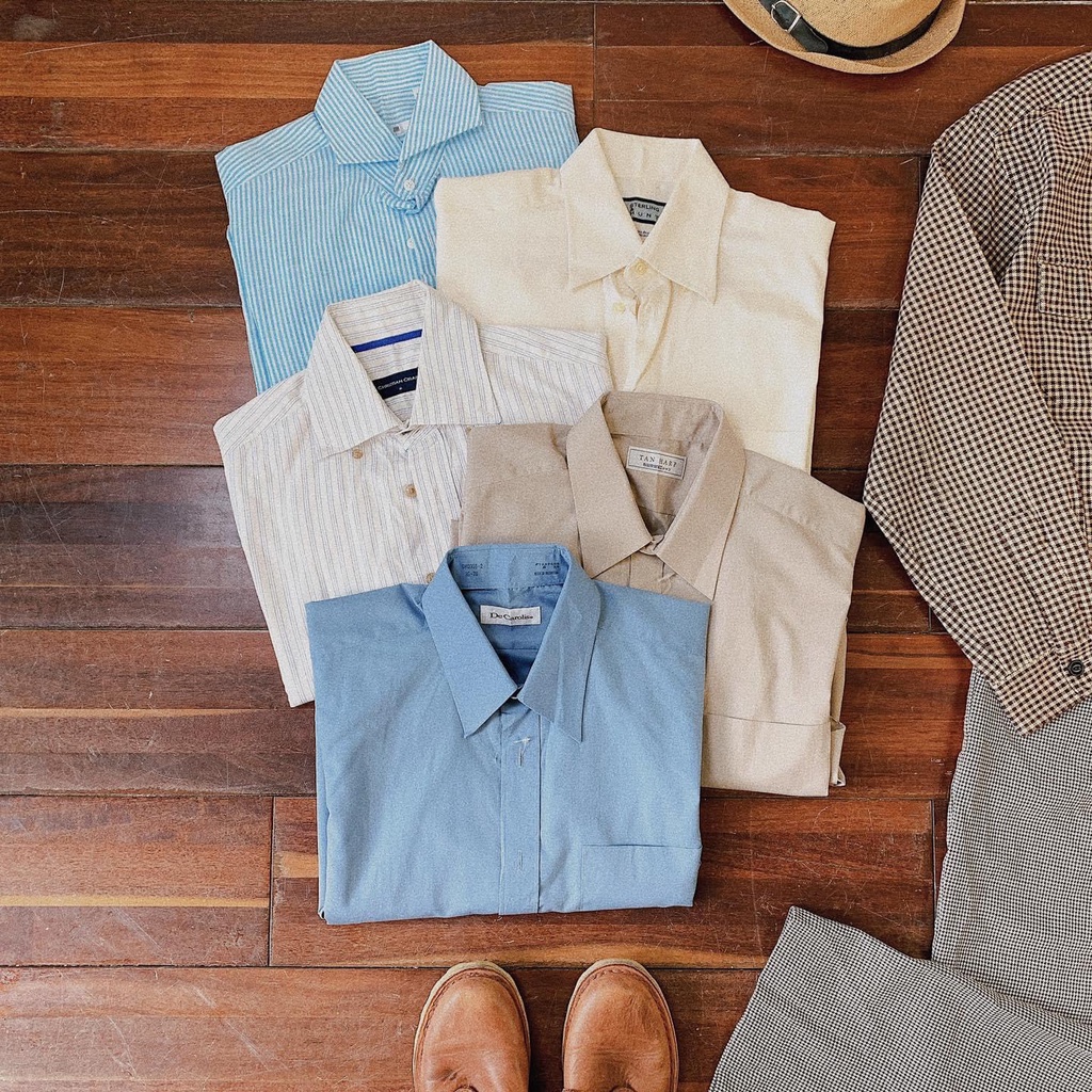 Áo Sơ Mi Nam Tay Dài Áo Kiểu Công Sở Trơn Ca Rô Hàn Quốc Chất Liệu Lụa Cao Cấp, Chất Vải Mềm Mịn, Dáng Slimfi