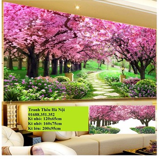 Tranh đính đá Hàng cây tình yêu Y8003 200x85cm