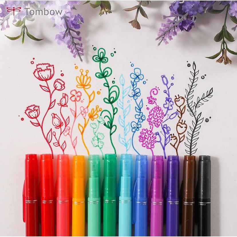Bút Lông Trang Trí Hai Đầu Fine Nhiều Màu Sắc Play Color K Tombow Nhật Bản Cây Đầu To