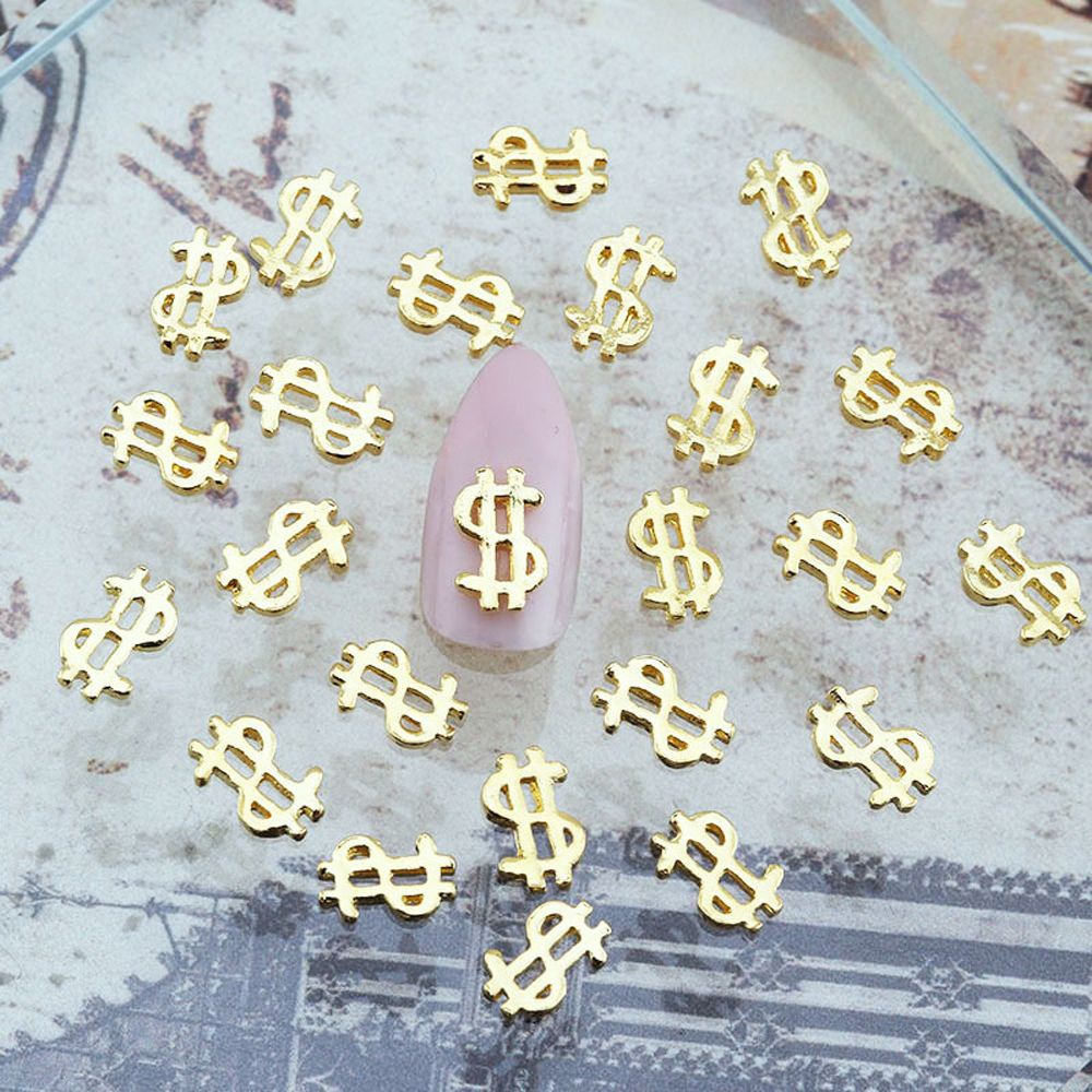 [Hàng mới về] Set 20 mảnh trang trí móng biểu tượng tiền đô la 3D độc đáo DIY