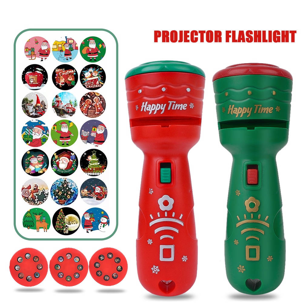 Đồ Chơi Đèn Pin Chiếu 24 Họa Tiết Hoạt Hình Giáng Sinh Dành Cho Trẻ Em