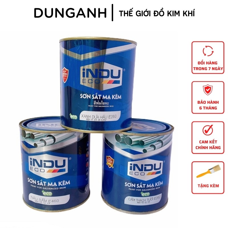 Sơn mạ kẽm Kim Khí Dung Anh sơn sắt mạ kẽm Indu hộp 750ml sơn kẽm chính hãng
