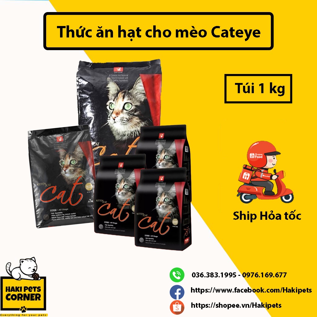 Thức ăn hạt cho mèo con, mèo lớn Cat's eye Hàn Quốc, Cateye
