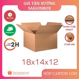 Combo 100 thùng hộp carton size 18x14x12 cm để đóng gói hàng hóa