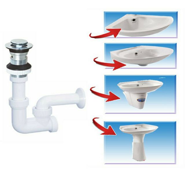 Xi phông bộ xả chậu lavabo Hùng Anh - Bộ xả Lavabo