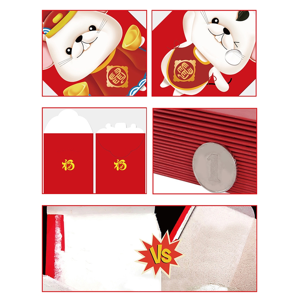 Set 6 bao lì xì may mắn năm 2020 theo truyền thống Trung Quốc