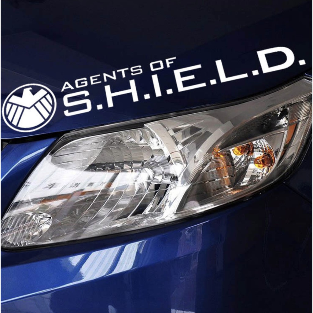 Sticker transfer hình dán trang trí Xe hơi Ô tô STICKER FACTORY - S.H.I.E.L.D AGENTS OF SHIELD size 28x5.5cm Trắng