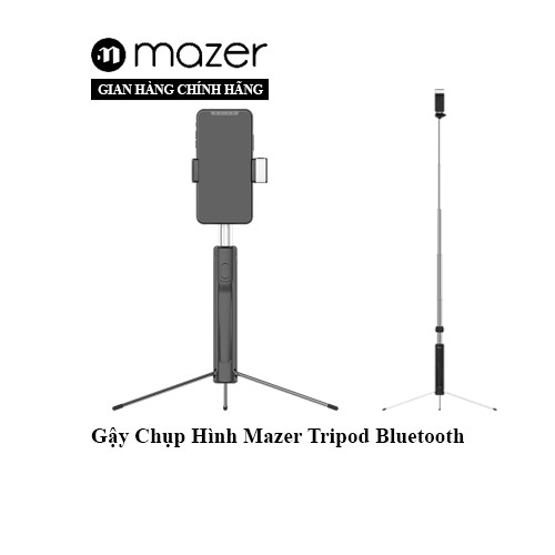 Gậy Chụp Hình Mazer Wireless Selfie Stick with Detectable Remote and Tripod Stand