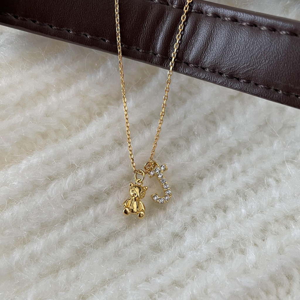 Vòng cổ Đính Đá Hình Gấu Và Chữ Sang Trọng Thời Trang Cao Cấp 2022 Cho Nữ