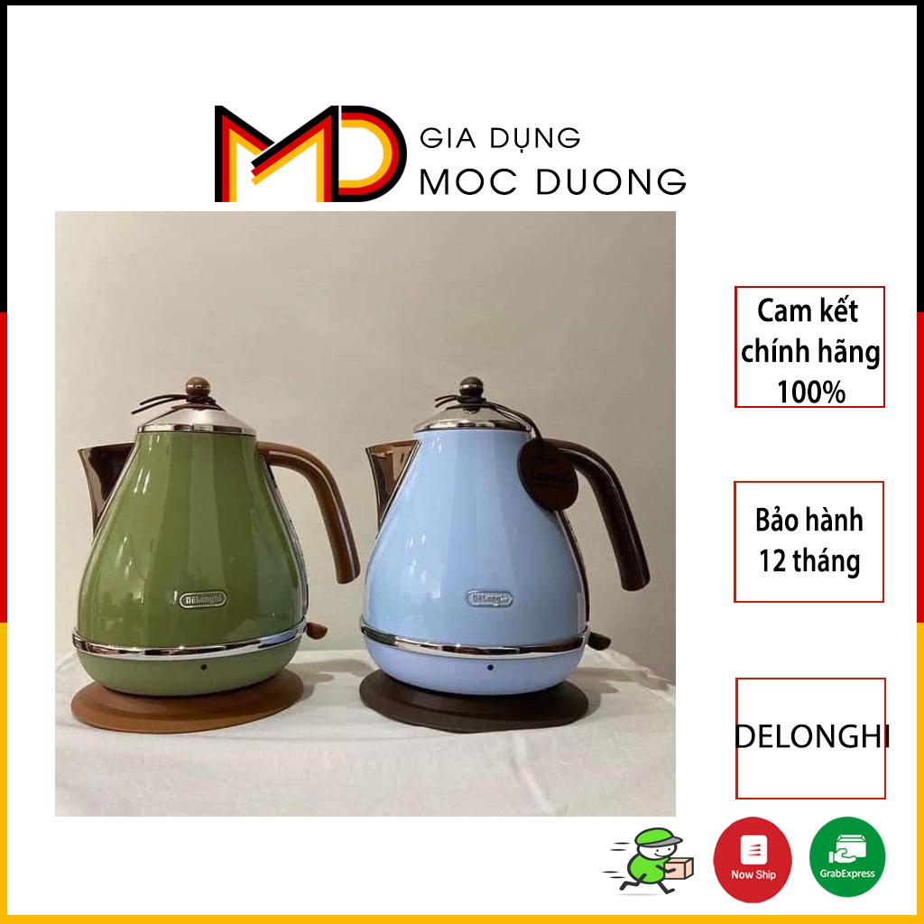 Ấm siêu tốc DELONGHI vintage retro, đủ 3 màu [HÀNG ĐỨC]